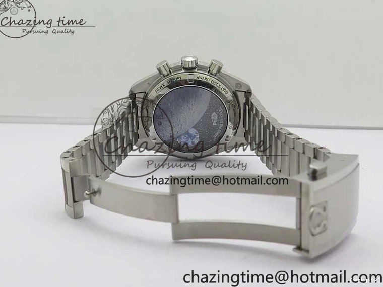 0111 Speedmaster SS Snoopy Apollo OMF Best Edition White Dial on SS Flat link Bracelet Venus Trendy 7882